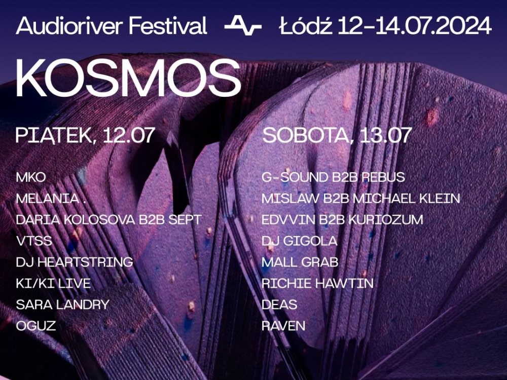 KOSMOS Lineup Audioriver Festival 2024 Łódź 
